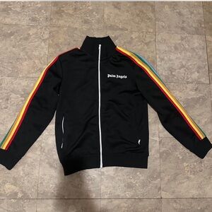 Multi color Black Zip-Up track jacket